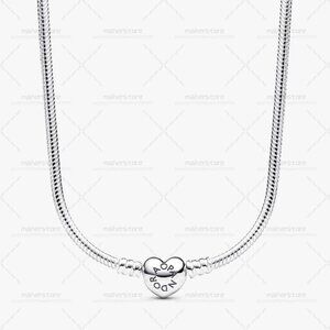 Pandora Heart Clasp Snake Chain Necklace